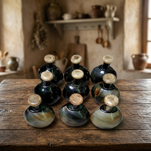 Buffalo Horn <b>Bottles</b> with <b>Cork</b> Carved Angel Design Eco-Friendly Handmade for Storing Water Liquor Drinks & Holiday Decoration - Product Image 3