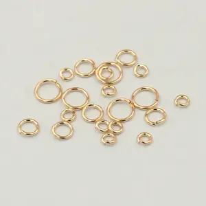 Распродажа, 14 карат, Золотые открытые закрытые прыгающие кольца для изготовления ювелирных изделий, браслетов, ожерелья