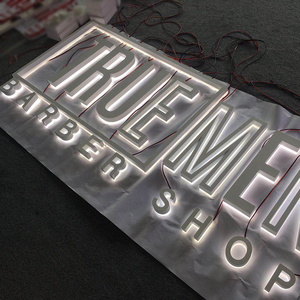 Led comercial Halo iluminado blanco hueco acrílico 3D Buchstaben retroiluminada <span class=keywords><strong>Barbero</strong></span> tienda signo carta - Product Image 6