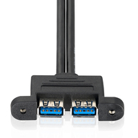 Bochara MotherBoard 20Pin a Dual USB 3,0 Cable hembra con lámina de montaje en panel de tornillo + blindado trenzado 50cm