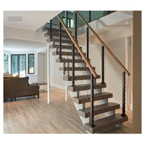 Hot Sell Wholesale Modern Handrail Cable <strong>Railing</strong> Design Stainless Steel Stair <strong>Railing</strong> Post System Stairs Cable <strong>Railing</strong> - Product Image 1