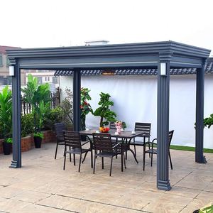 Auvent de jardin extérieur de haute qualité en aluminium, structure métallique, tente pare-soleil personnalisable - Product Image 1