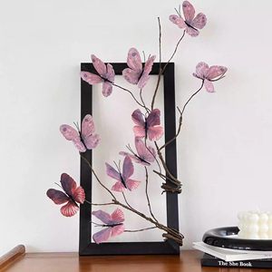 Arrangement floral de papillons artificiels en soie, fait main, décoration pour la maison, le bureau, la table, bouquet de 30 cm à 100 cm - Product Image 1