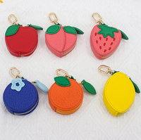 Fruit Coin Holder Sleutelhanger PU Leer Schattig Lichtgewicht Charme met Aardbei Tas Charms Fruit Pouch Sleutelhanger