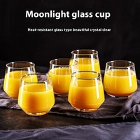 Ensemble de verrerie géométrique moderne Verre à whisky hexagonal à pied haut Résistant à la chaleur Verre à eau pour café Hôtel