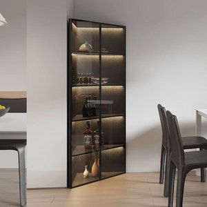 Librería Esquinera <span class=keywords><strong>de</strong></span> Madera Contemporánea con Vitrina Iluminada con LED, Ecológica, <span class=keywords><strong>de</strong></span> Gran Capacidad y Duradera - Product Image 3