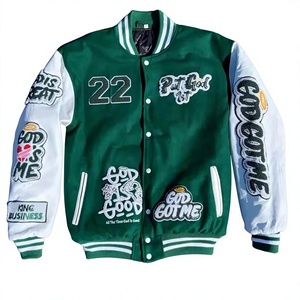 Chaqueta Varsity de Diseño Personalizado, Corte Regular, Estilo Béisbol, Color Beige, Talla Grande, Secado Rápido y Transpirable - Product Image 1