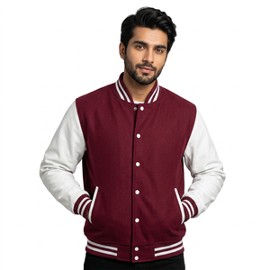 Blouson universitaire respirant en polaire à col montant avec logo frontal pour le baseball - Product Image 1
