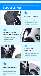 Khuyến mãi Mặt nạ phòng độc silicon toàn mặt 6800 tái sử dụng, có bộ lọc kép, kèm hộp lọc bụi - Product Image 5