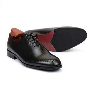 Zapatos de cuero hechos a mano - zapatos formales de negocios con capa superior de cuero vacuno, para bodas, banquetes, oficina, zapatos de moda. - Product Image 4