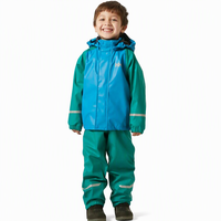 Combinaison de pluie imperméable pour filles et enfants, respirante, légère, doublure en polaire PU recyclée, veste de pluie pour la randonnée