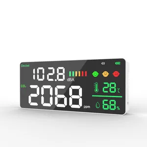 Detektor kualitas udara dalam ruangan, Sensor CO2 sangat akurat dengan tipe NDIR pengukur kebisingan untuk pemantauan tingkat karbon dioksida