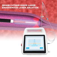 Fibre radiale chirurgicale ablatrice 980nm 1470nm 50W pour EVLA, traitement des capillaires, des télangiectasies et des varices endovasculaires