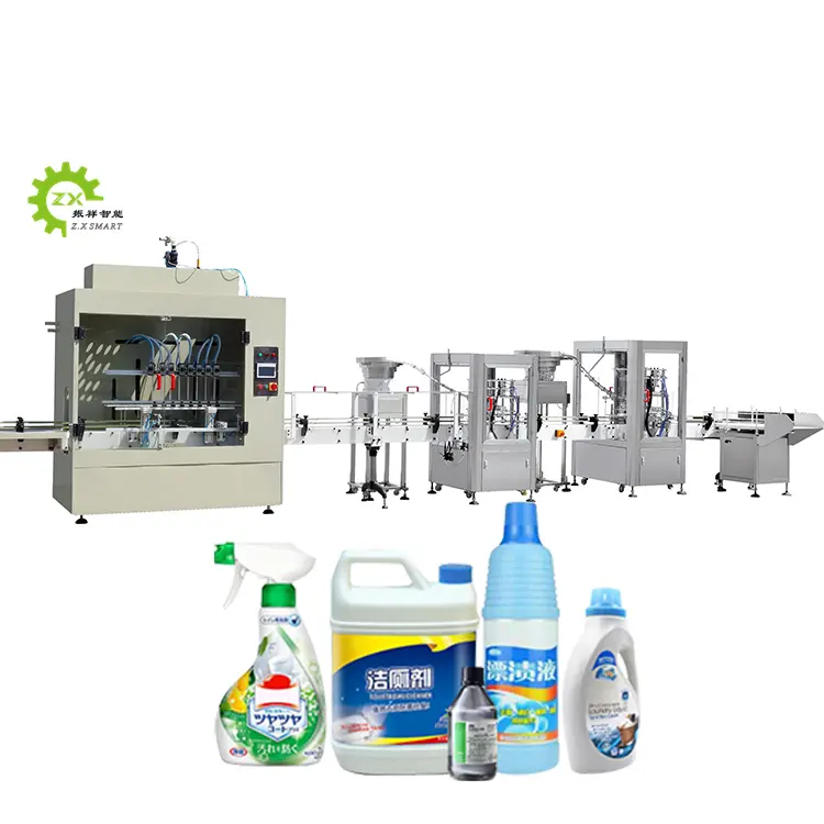 ZXSMART High-Efficiency Automatic Liquid Cleaning Detergent Chemicals Filling Machine Tank Production Line