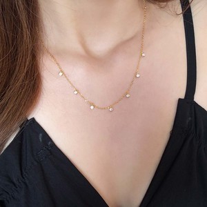 Collar de Moda de Lujo con Colgante de Circonita Blanca, Plata de Ley 925 Chapada en Oro, Gargantilla con Cadena para Clavícula - Product Image 1