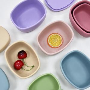 Boîte à lunch en silicone de qualité alimentaire pour la maison, lot de 2, récipient de stockage pour fruits, aliments et collations, boîte à lunch ovale en silicone anti-fuite - Product Image 5