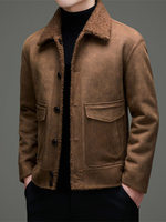 Blouson bomber en laine mélangée pour homme, style streetwear, automne/hiver, réversible, col rabattable, chaud, résistant au froid