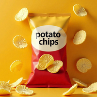 Sacs d'emballage pour chips de pommes de terre, personnalisés, imprimés, pour aliments soufflés, bon marché, 40g 100g, sachets scellés à l'arrière pour snacks