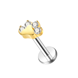 G23钛耳屏海螺软骨耳环Labret耳钉平背穿孔饰品螺旋轮叶内螺纹 - Product Image 2