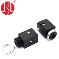 Conectores de audio PJ-341 de 3.5 mm, conector de teléfono impermeable, hembra de 3.5 mm, 3 pines, montaje superficial vertical tipo DIP con tuerca metálica