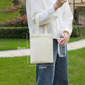 Bolsas ecológicas de algodón grueso de 8/10/12oz, bolsa de <span class=keywords><strong>playa</strong></span> plegable con asa, bolsas de compras baratas con logotipo personalizado - Product Image 4