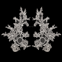 Fil de soie de poisson broderie dentelle pièce de fleur symétrique blanc clair belles ailes de fleurs pour accessoires de dentelle de vêtement floral