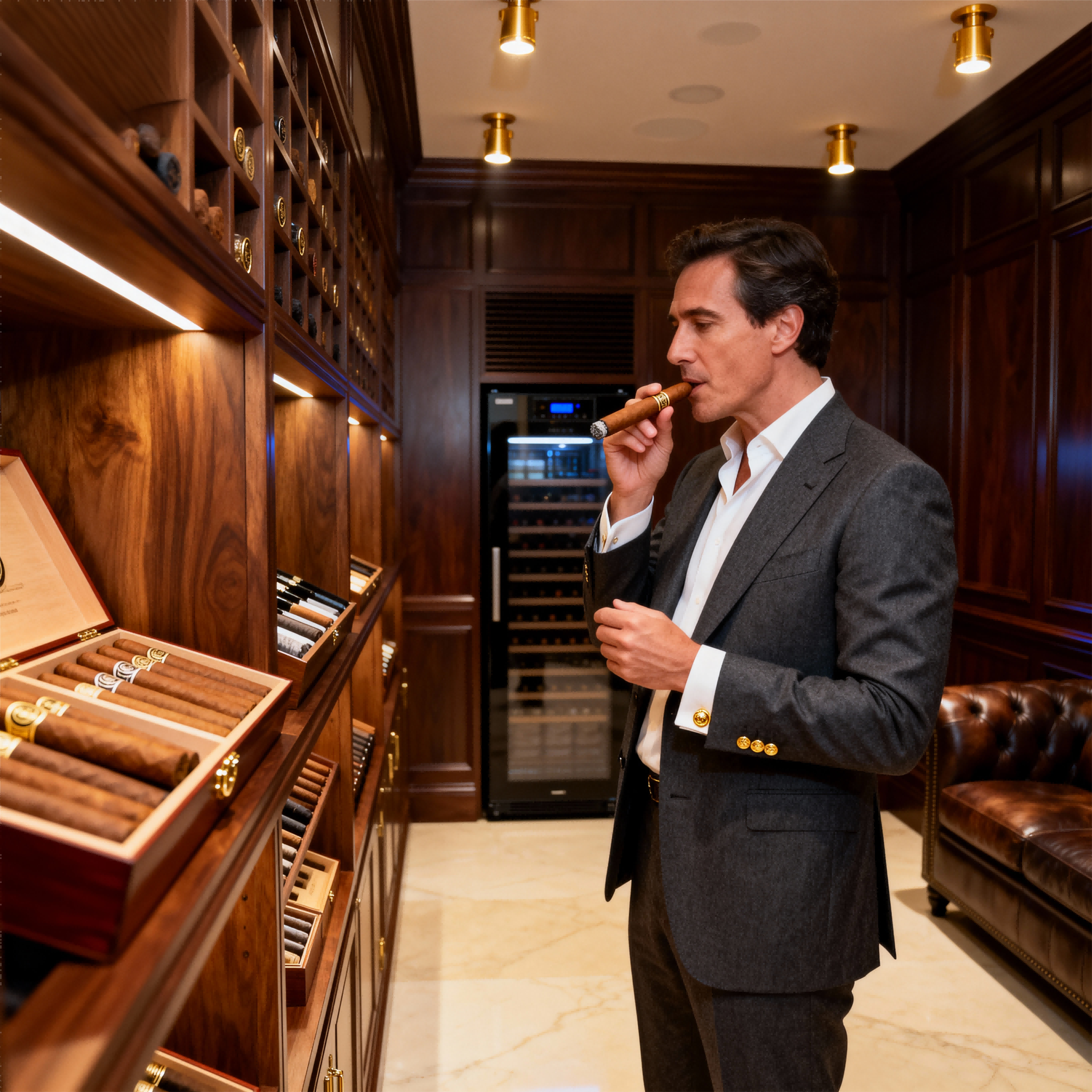 Exhibición de la bodega de vinos Villa Cigar