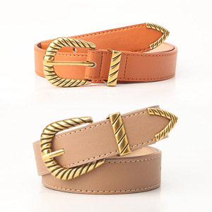 Cinturón de cuero de PU de estilo Vintage para mujer, colorido y de moda, con hebilla de aleación dorada, diseño <span class=keywords><strong>fino</strong></span> - Product Image 3