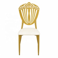 Chaises de banquet empilables en fer doré pour événements extérieurs et location hôtelière – Vente en gros