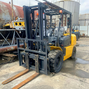 <b>Used</b> Komatsu 5 Ton Diesel Forklift FD50/FD100 4WD Rough Terrain Solid Tires Electric/Hydraulic Side Shifters - Product Image 1