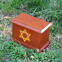 Urna Funeraria Star David China; Ataúd de Madera Maciza Semimanual Estilo Mediterráneo para Comercio Electrónico Transfronterizo