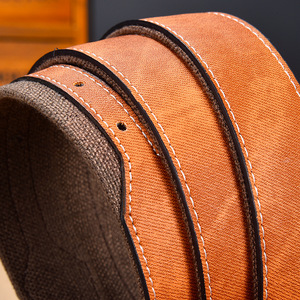 Muestras Disponibles, Cinturón de Lona Marrón con Parches de Aleación de Buena Calidad para Hombre, Cinturones de Diseño para Ropa de Trabajo, Regalos Corporativos, Vestidos de Oficina - Product Image 4