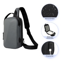 Sac étanche et antivol personnalisé Sac pour Homme Sac à bandoulière USB avec verrouillage par mot de passe Sac de poitrine Sac à bandoulière pour hommes Sac à bandoulière pour hommes