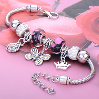 PFT 2026 Nueva Pulsera de Cuentas para Mujer al por Mayor, Joyería Estilo Bohemia, Pulsera Ajustable de Acero Inoxidable con Piedra Natural y Mariposa