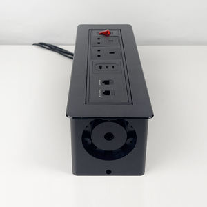 <span class=keywords><strong>Prise</strong></span> de courant multi-prises rotative à bascule manuelle montée sur le dessus de la table, en aluminium, pour bureau, conférence - Product Image 4