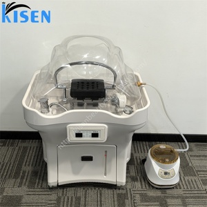 Matériel de salon Kisen : Bac de lavage de tête avec réservoir d'eau à 2 compartiments et bassin en plastique pour salons de beauté, barbiers et hôpitaux - Product Image 6