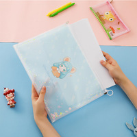 Carpeta de Archivos 3D Creativa con Purpurina y Efecto Arena Movediza, A4, Papelería Colorida, Bolsa Impermeable con Cierre Zip-lock de PP, para Escuela Primaria
