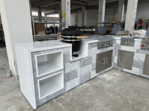 Isla de <span class=keywords><strong>Cocina</strong></span> Exterior Tipo U Personalizada de 180 Pulgadas con Parrilla de Gas, Certificación CE <span class=keywords><strong>AGA</strong></span>, <span class=keywords><strong>Cocina</strong></span> Todo en Uno para Exteriores - Product Image 3