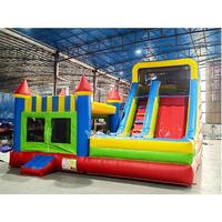Castillo Inflable para Niños, Comercial, de PVC, para Exteriores, con Tobogán de Doble Carril, para Patios Traseros, Certificado EN14960