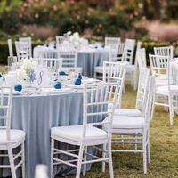 Chaise Chiavari blanche en résine PP mate, empilable, solide, pour mariage, banquet, hôtel, événement, capacité 300 kg