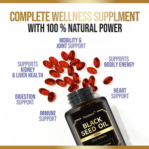 OEM Private Label Halal Vegan 100% Natuurlijke 1000mg Zwarte Komijnzaadolie Softgel Capsules ter ondersteuning van de spijsvertering, hart- en immuun gezondheid - Product Image 3