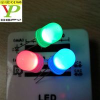 Diodes électroluminescentes RGB DIP rondes de 10 mm avec lentille transparente et lentille diffuse laiteuse, cathode commune, 250 pièces par sac, fabriquées en Chine