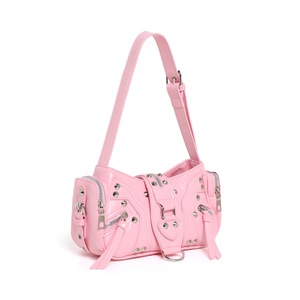 Bolso de Hombro de Piel Sintética con Estampado de <span class=keywords><strong>Leopardo</strong></span>, Remaches y Múltiples Cierres para Mujer, Estilo Y2K Grunge - Product Image 3