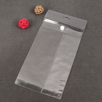Sacs de rangement en PVC transparent avec bouton, étiquette suspendue, sac d'affichage en plastique