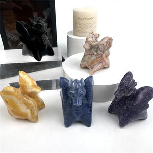 Commercio all'ingrosso di cristallo artigianato intagliato a mano animali a forma di pietra naturale rosa drago di quarzo per la decorazione - Product Image 5