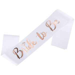 Bride To Be Bridal Set Rose Gold <b>Veil</b> Headband Sash Stickers For Bachelorette Party - Product Image 3