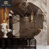 Miroir de luxe italien haut de gamme pour l'entrée, le couloir, la décoration, en bronze pur, villa, salon, miroir créatif de designer