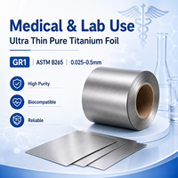 Feuille de titane pur ultra-mince GR1 ASTM B265 0,025-0,5 mm pour électrode de pile à combustible, laboratoire médical, largeur personnalisée, OEM