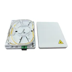 Hot Sale Fiber Optic Splitter Outlet Distribution Box Indoor Faceplate 2 Core Plastic White FTTH Termination Box