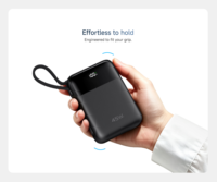 Batterie externe haute capacité 20000mAh 2-en-1 avec câble, charge rapide 45W, entrée/sortie Type-C